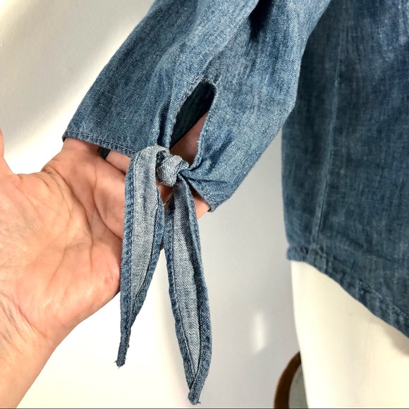 ⭐️ NWT Madewell Chambray Cold Shoulder Top Shirt SIZE XXS - Picture 4 of 12